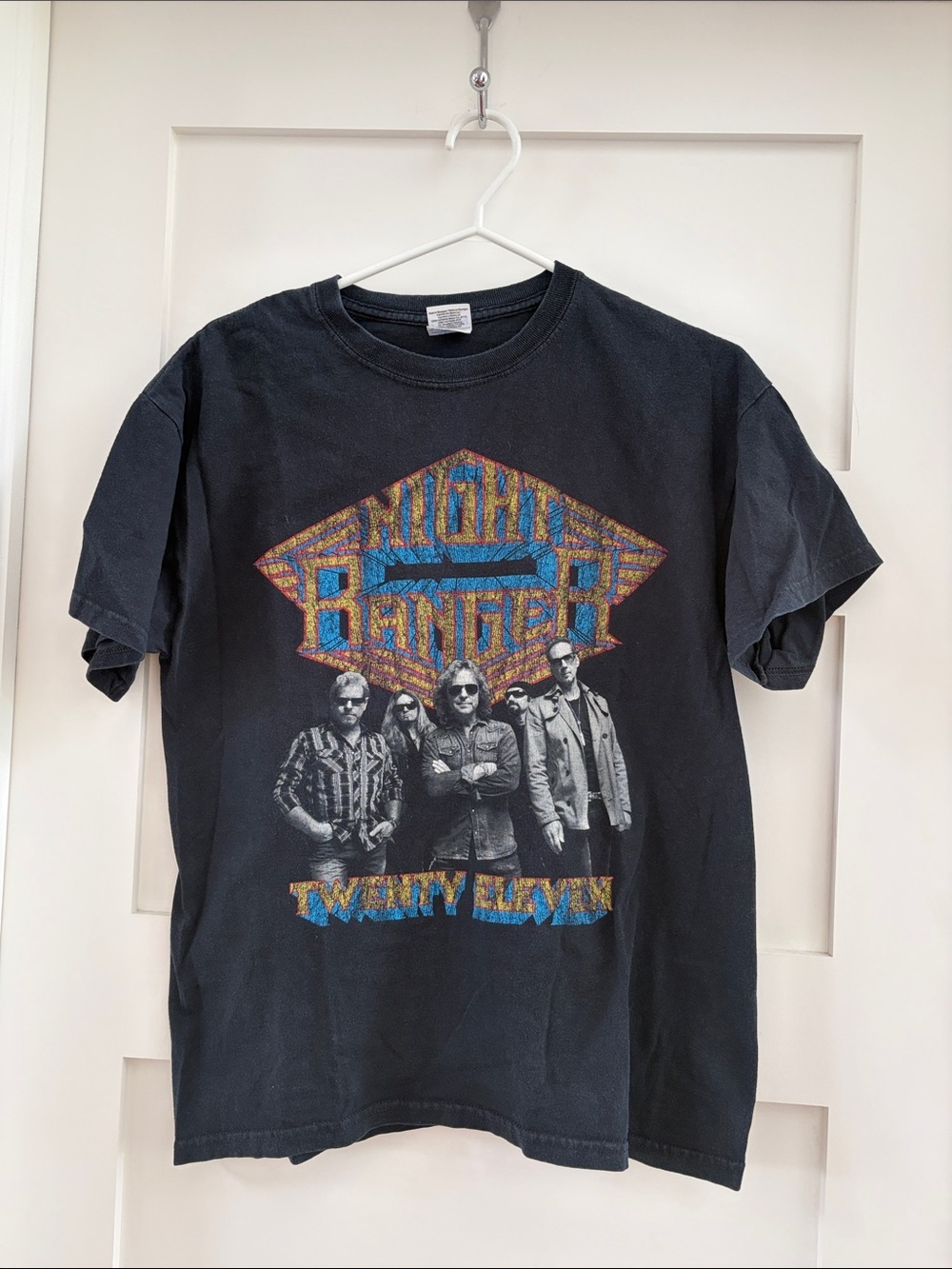 Gildan Black Night Ranger Graphic Tee with Colorful Logo from 2011